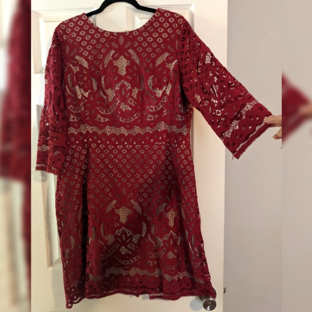 Red lace dress